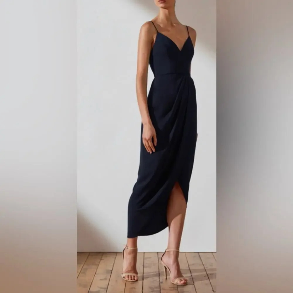 Shona Joy Core Cocktail  Maxi Dress Navy Size 6